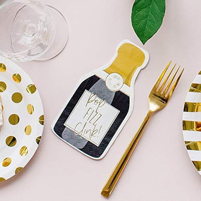 CUTE SPECIAL OCCASION PAPER PARTY NAPKINCHAMPAGNE BOTTLESET OF 40 - Image 2